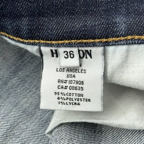 Hudson Sartor Slouchy Skinny Men' Size 36x30 Button Fly Dark Wash Denim Jeans - Picture 7 of 13